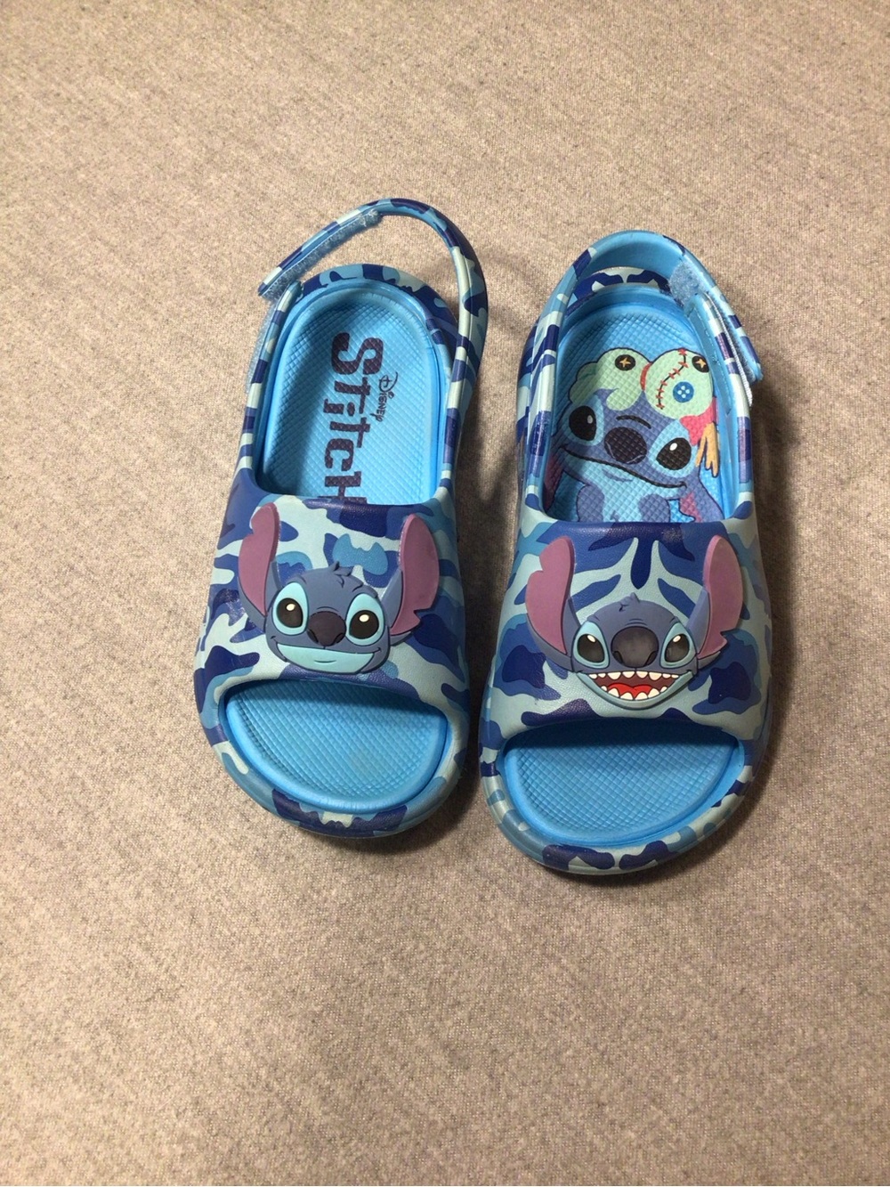 Disney Blue Camouflage Stitch Kids Sandals